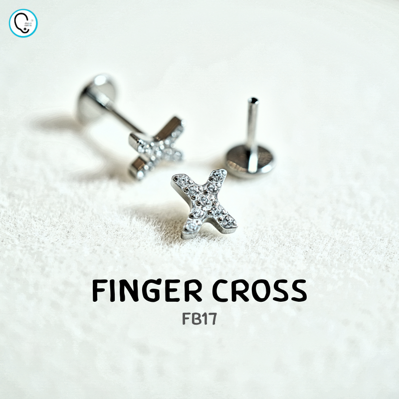 ต่างหูไทเทเนียม 100% แป้นแบนขันน็อต สำหรับผิวแพ้ง่าย ใส่สบายเรียบหลังหู รหัส FB (ราคา/ข้าง)