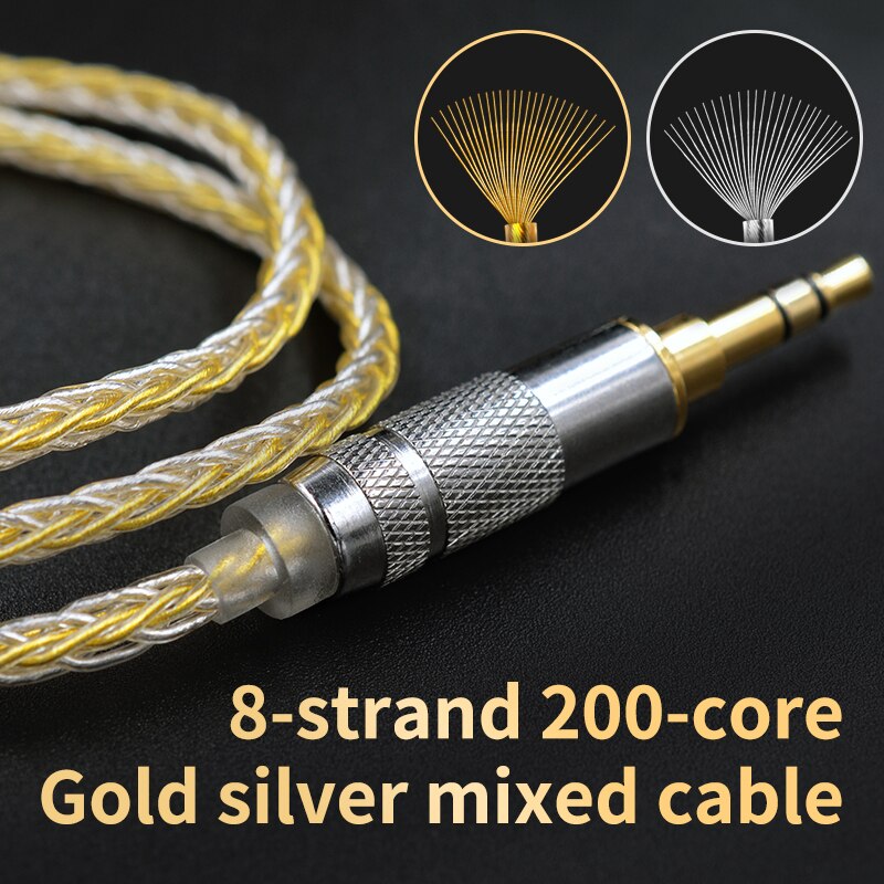ขายสาย KZ Goldsilver cable สายถักชุบเงิน+ทอง 200 แกนรุ่นใหม่ล่าสุด