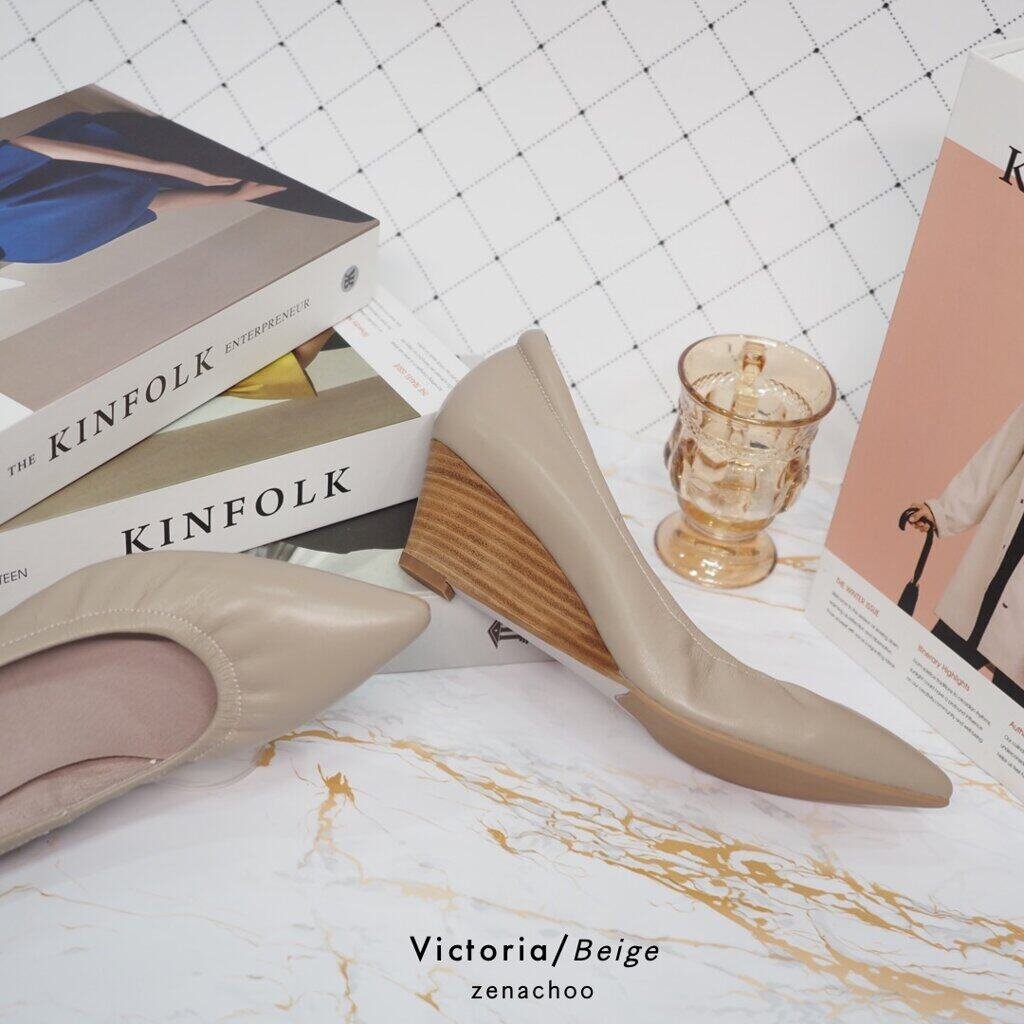 ทรงปกติ เปลี่ยนไซส์ได้-ไม่รับคืน Zenachoo Victoria2 สูง 2 นิ้ว รองเท้าหนังแกะ ส้นเตารีดหัวแหลม ทรงสวย เดินสบายทั้งวัน