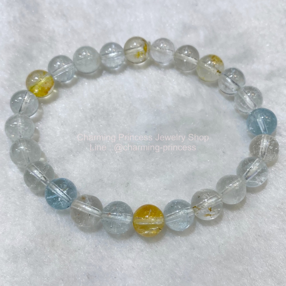 Color of Blue Topaz โทพาสหลากสี 8 มม เป็นสัญสักษณ์ของความมีอำนาจ และเฉลียวฉลาด