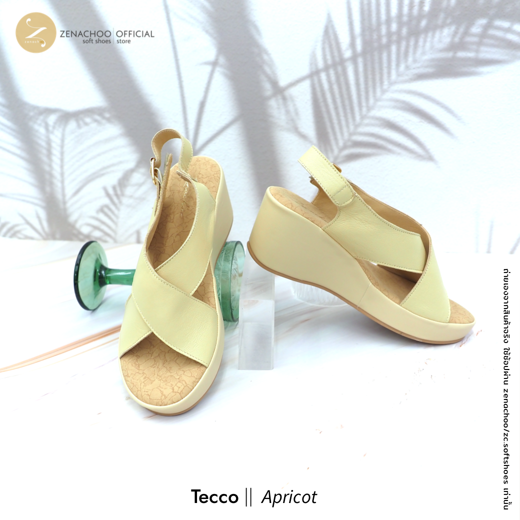 ทรงปกติ เปลี่ยนไซส์ได้-ไม่รับคืน Zenachoo รองเท้าสุขภาพ รุ่น Tecco สูง 2.5 นิ้ว ส้นเตารีด หนังแท้ พื้นนิ่มมาก