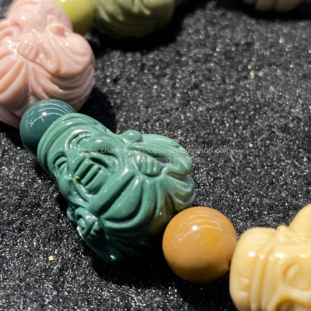เทพเจ้าไฉ่ซิงเอิ๊ย แกะบน อัลซาอาเกต Alashan Agate Carved God of wealth