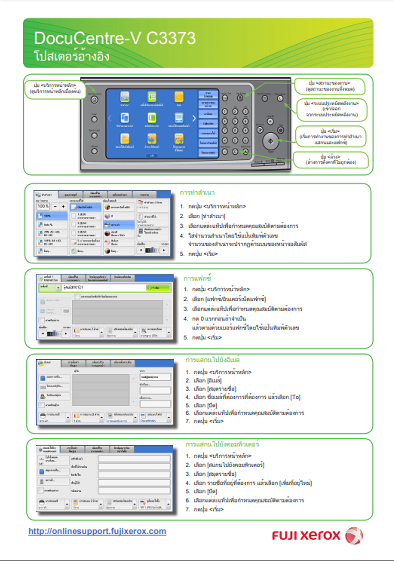 เช่าเครื่องถ่ายเอกสารสี รุ่น Fuji xerox DocuCentre-V C3373