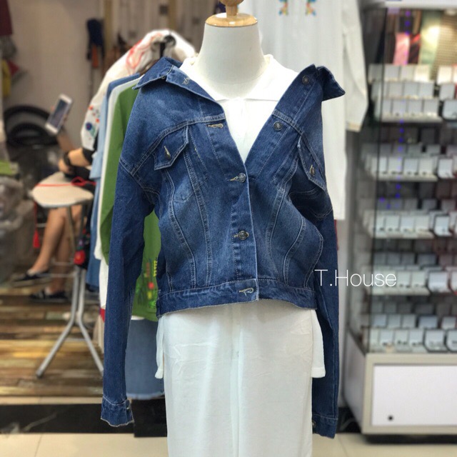 Flamingo Jacket Denim เสื้อแจ็คเกตยีนส์ปักนกฟามิงโก้ แบบดาราเซเลบใส่ ผ้าดี ดีเทลงานปักลายนกฟามิง