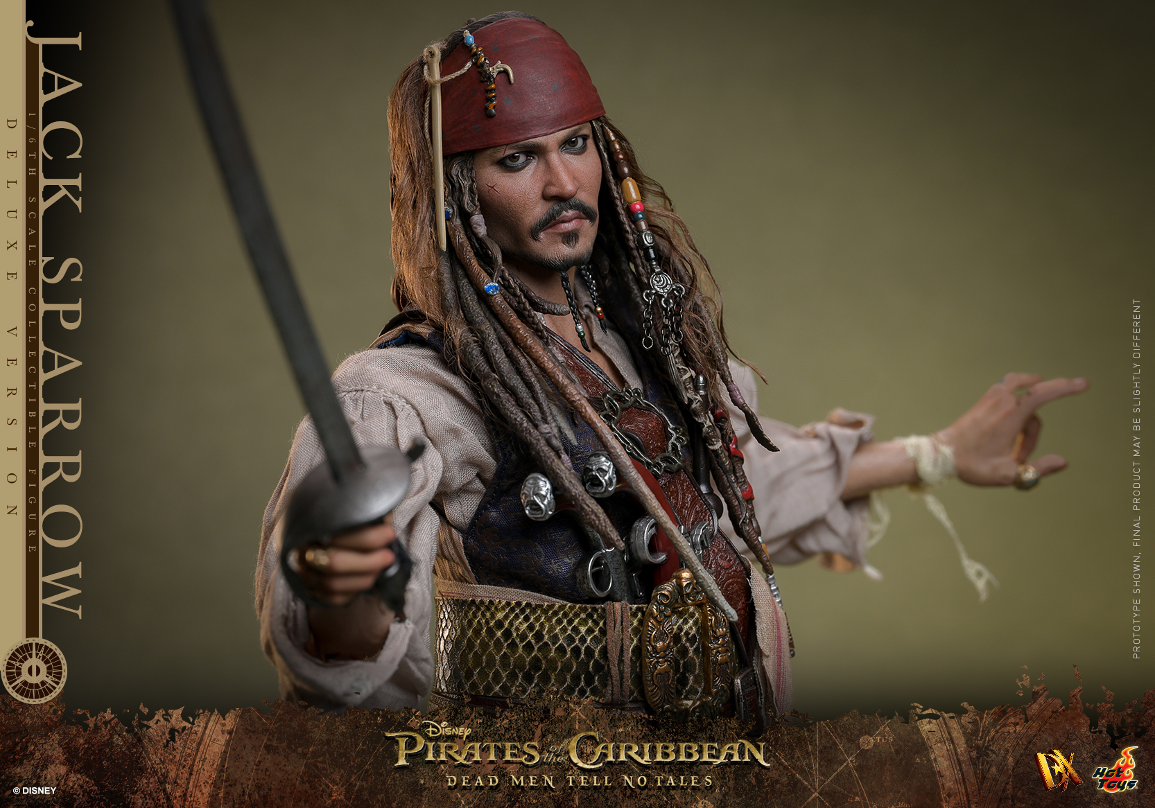 Hot Toys DX38 Pirates of the Caribbean: Dead Men Tell No Tales - Jack Sparrow (Deluxe Version)