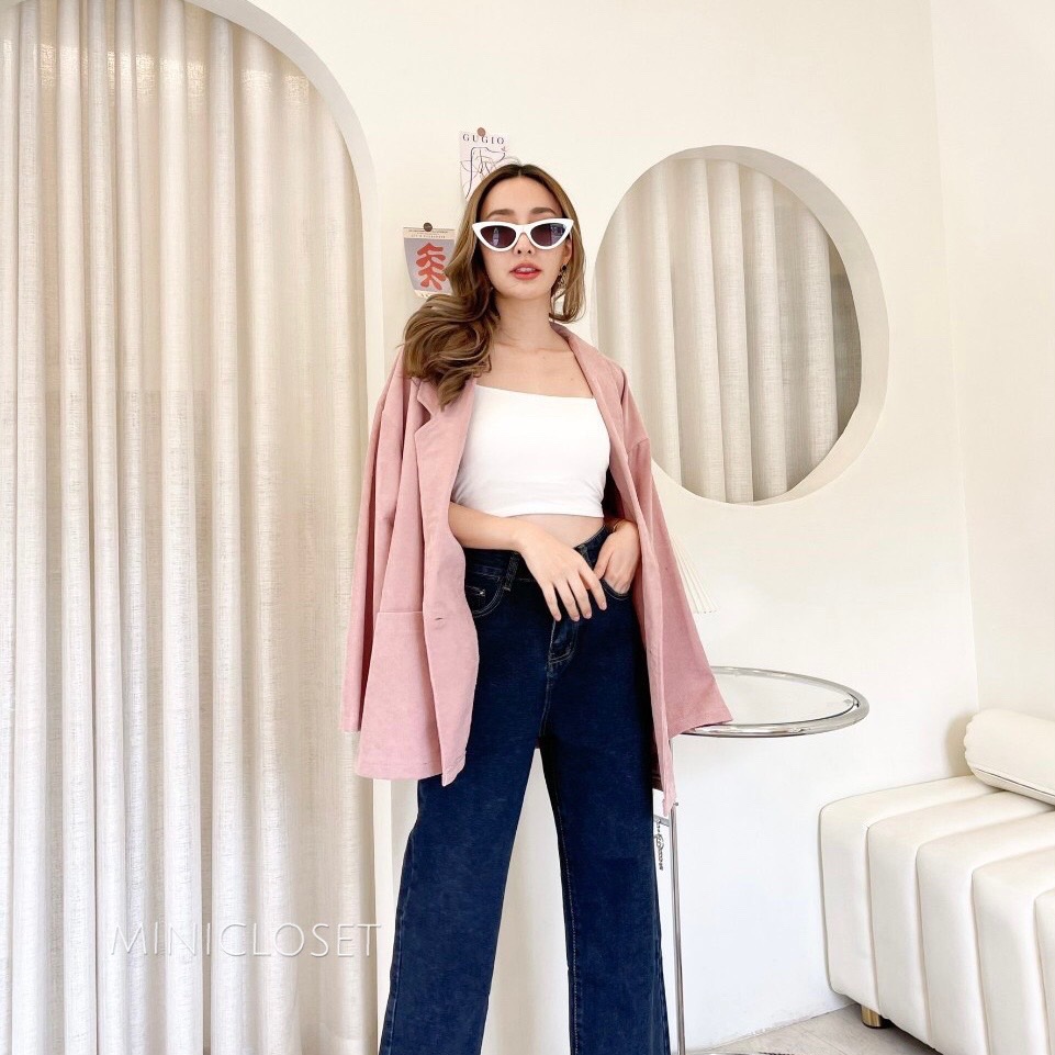 Blazer เบลเซอร์ สูทลำลองหญิง ผ้าลูกฟูก