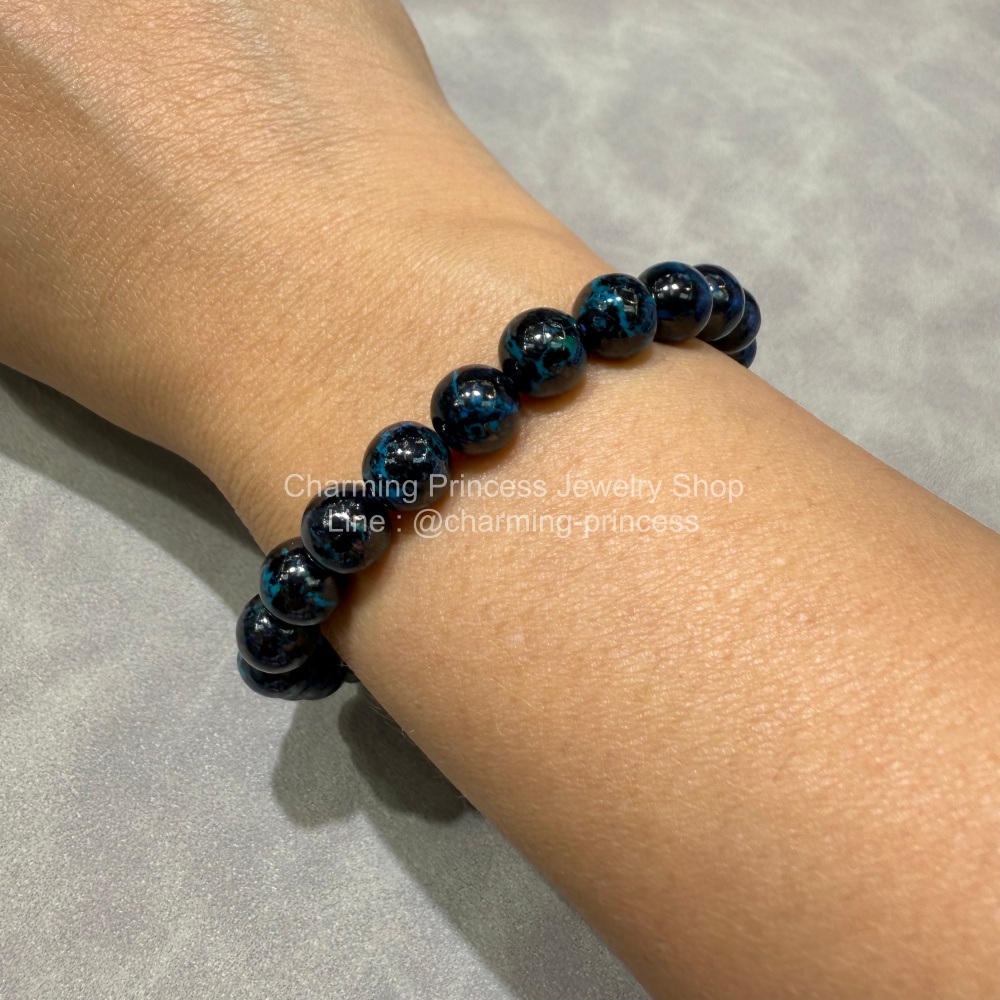 Chrysocolla คริสโซโคลล่า เกรด AAA หินแห่งความสงบสุข เสริมพลังให้ผู้ท้อแท้สิ้นหวัง เสริมบารมีให้คนรักใคร่นับถือ 8 มม