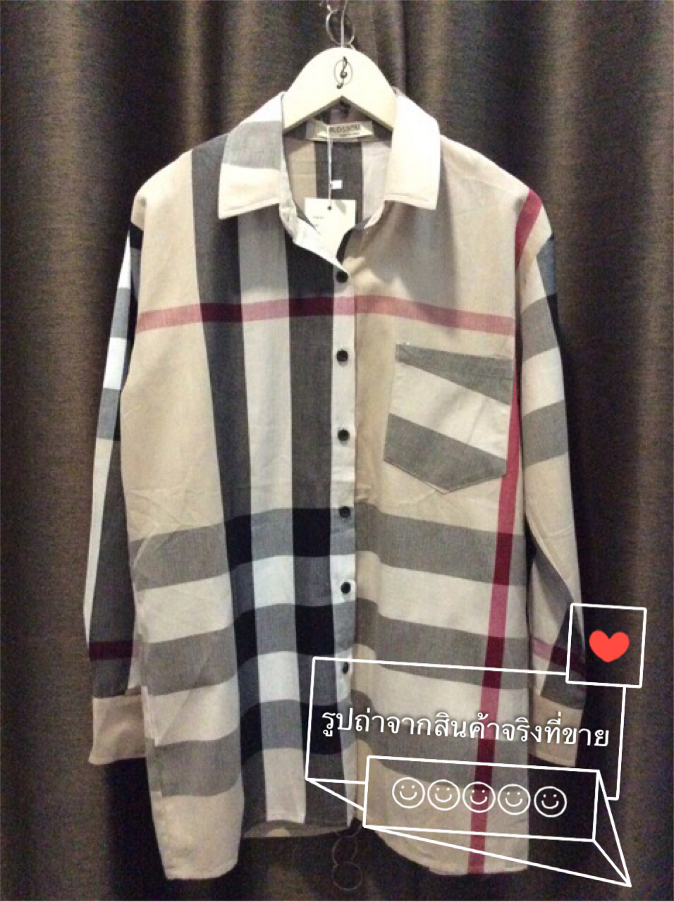 เสื้อเชิ้ตลายBurberry ลายเดียวกับที่คุณแอน ทองประสม ใส่