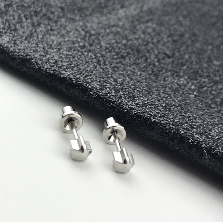 (ส่งฟรี!) ต่างหูสำหรับผิวแพ้ง่ายแป้นตัน สแตนเลสเกรดการแพทย์ ปลอดภัย 100% Star 4mm