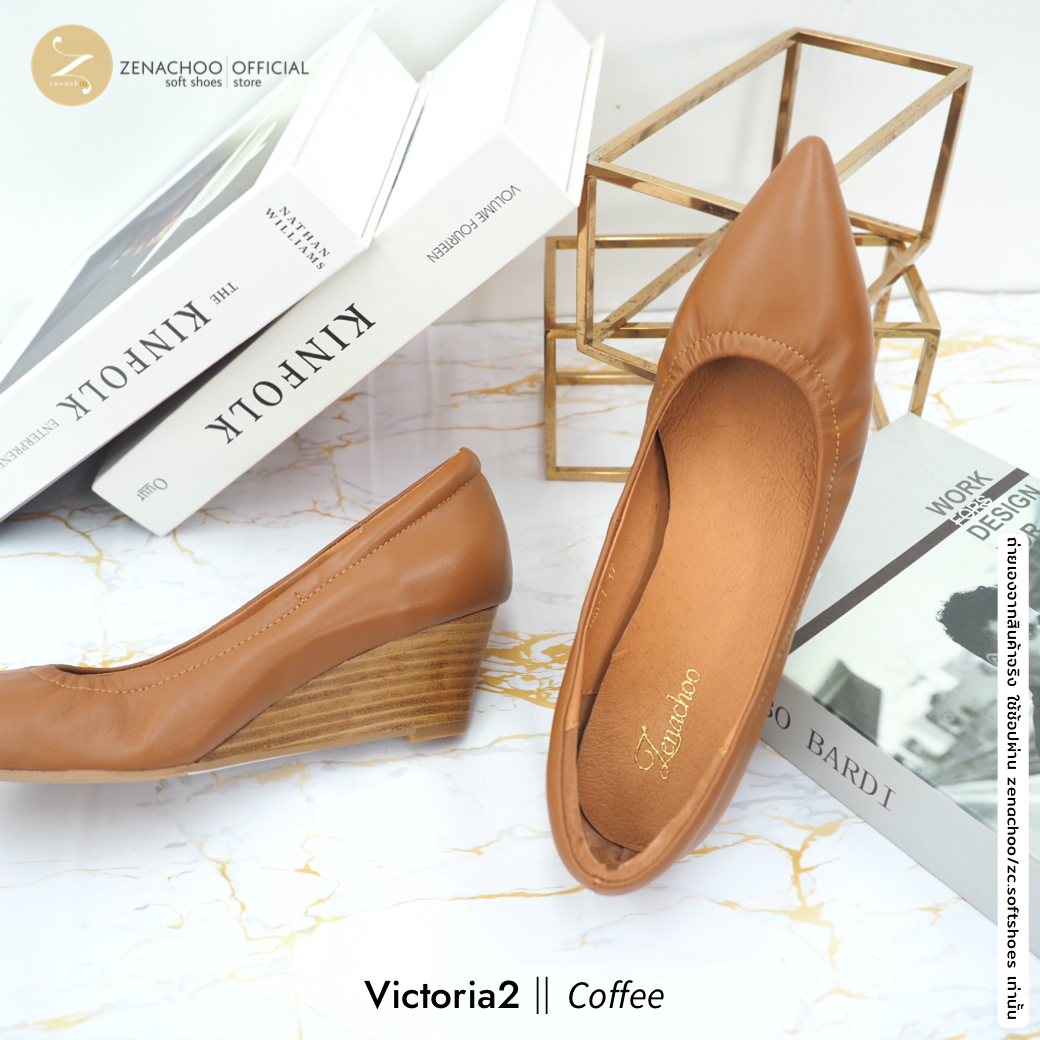 ทรงปกติ เปลี่ยนไซส์ได้-ไม่รับคืน Zenachoo Victoria2 สูง 2 นิ้ว รองเท้าหนังแกะ ส้นเตารีดหัวแหลม ทรงสวย เดินสบายทั้งวัน