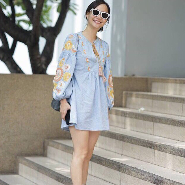 minidress ZARA งานปักอย่างดี สไตล์โบฮีเมียน แบบคุณเต้ยใส่เป๊ะค่ะ งานสวย น่ารัก ใส่ตัวเดียวจบ ผ้าดีมาก