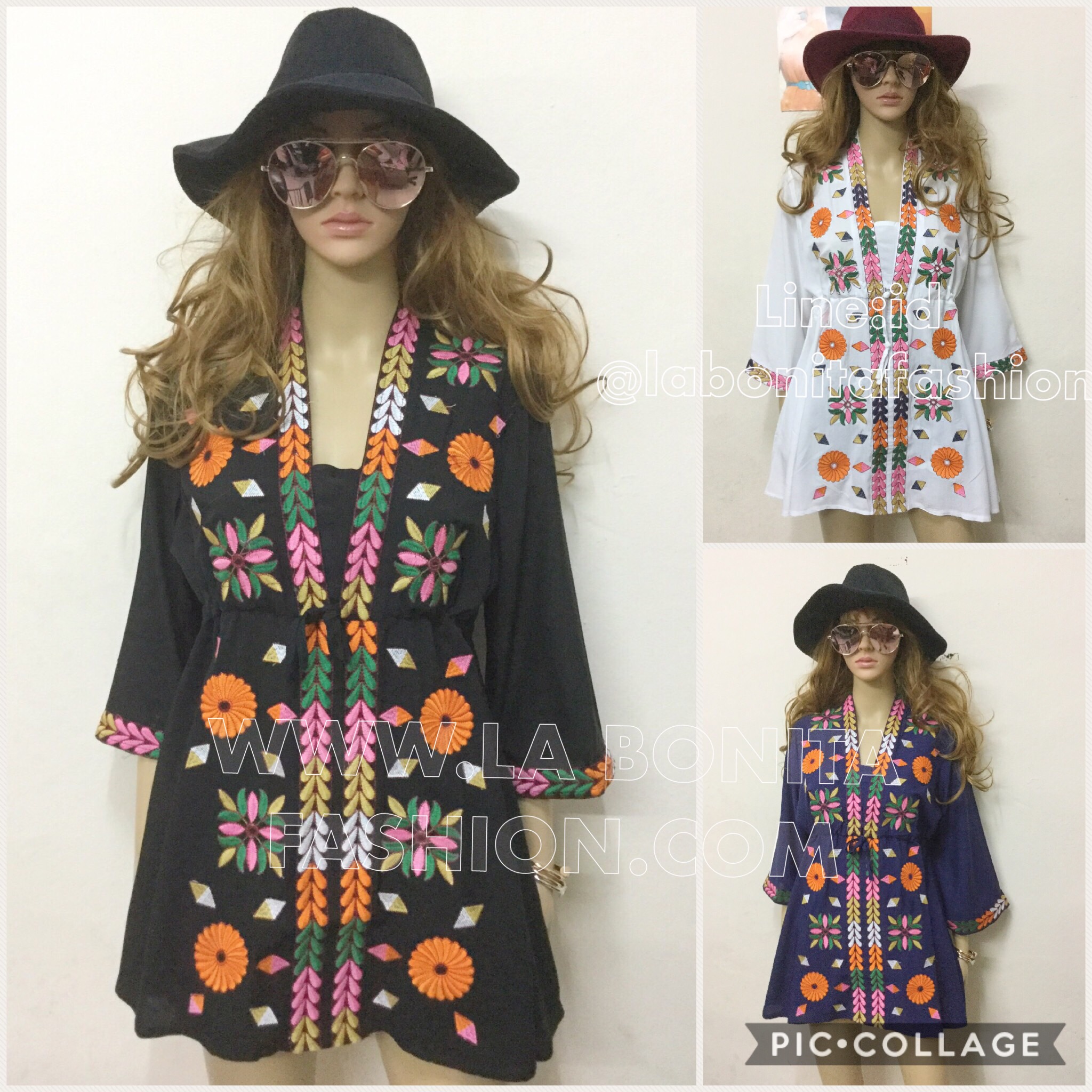 พร้อมส่ง เดรสโบฮีเมียนคอวี ปักลายดอกไม้สีสันสดใส มีเชือกไว้รูดปรับช่วงเอวให้เข้ารูป