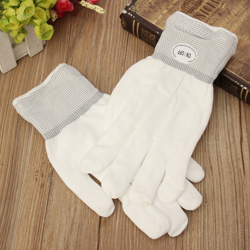 ถุงมือเรืองแสง ไฟกระพริบ 8 โหมด ถุงมือโครงกระดูก