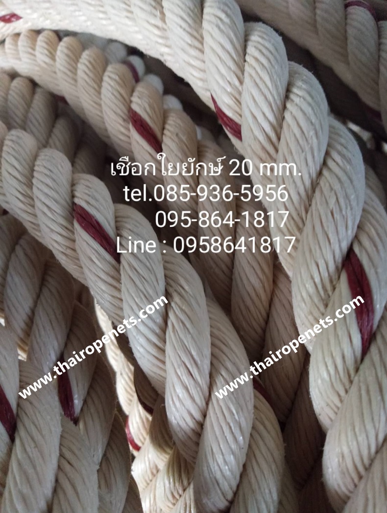 เชือกใยยักษ์ 20 mm. ความยาว 200 เมตร/ม้วน ทนแรงดึง ทนแรงเสียดสี ทนแรงกระแทกดีเยี่ยม พร้อมส่ง