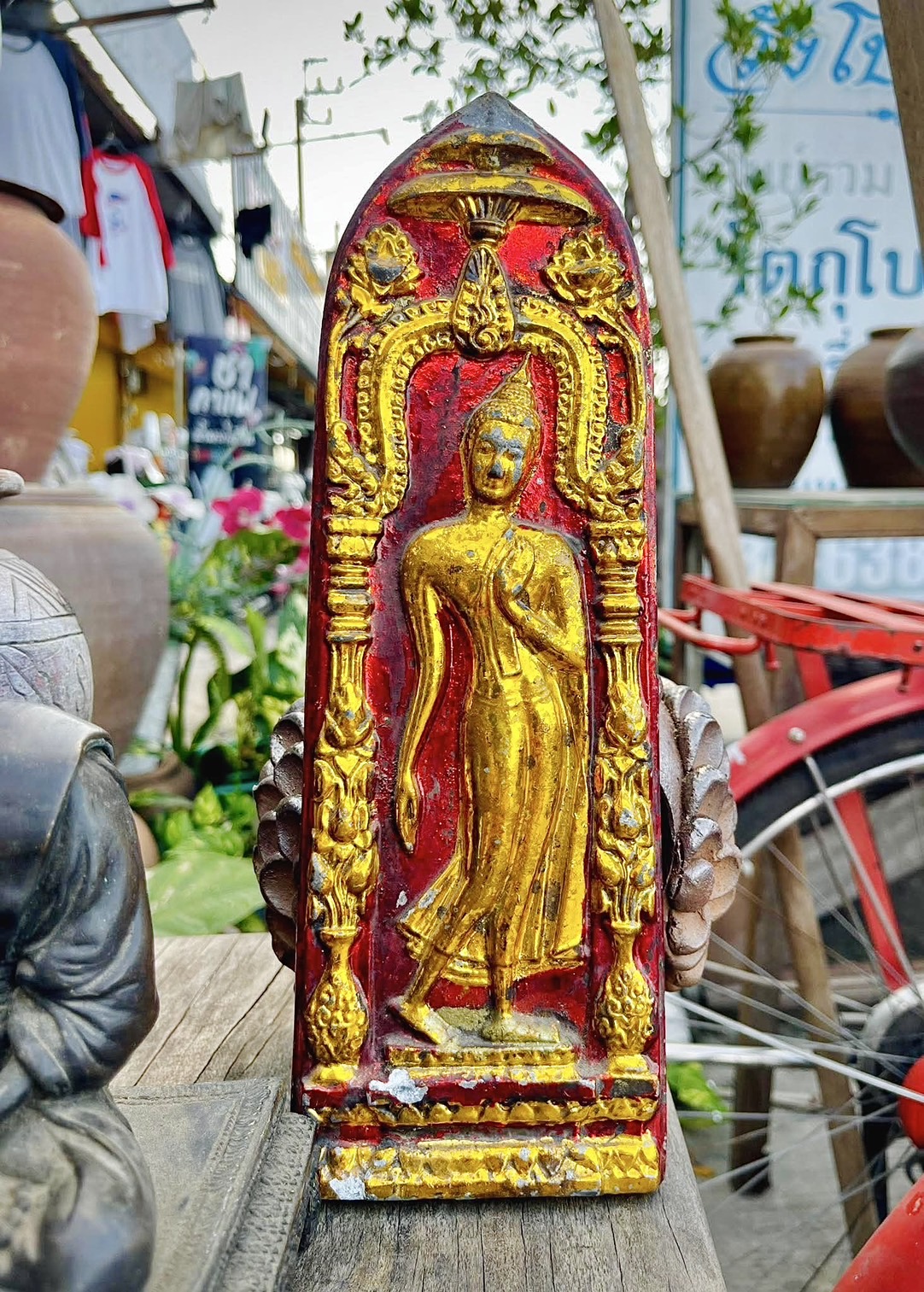 หลวงพ่อขอม วัดไผ่โรงวัว พระกำแพงศอก ปางลีลา ปี2505