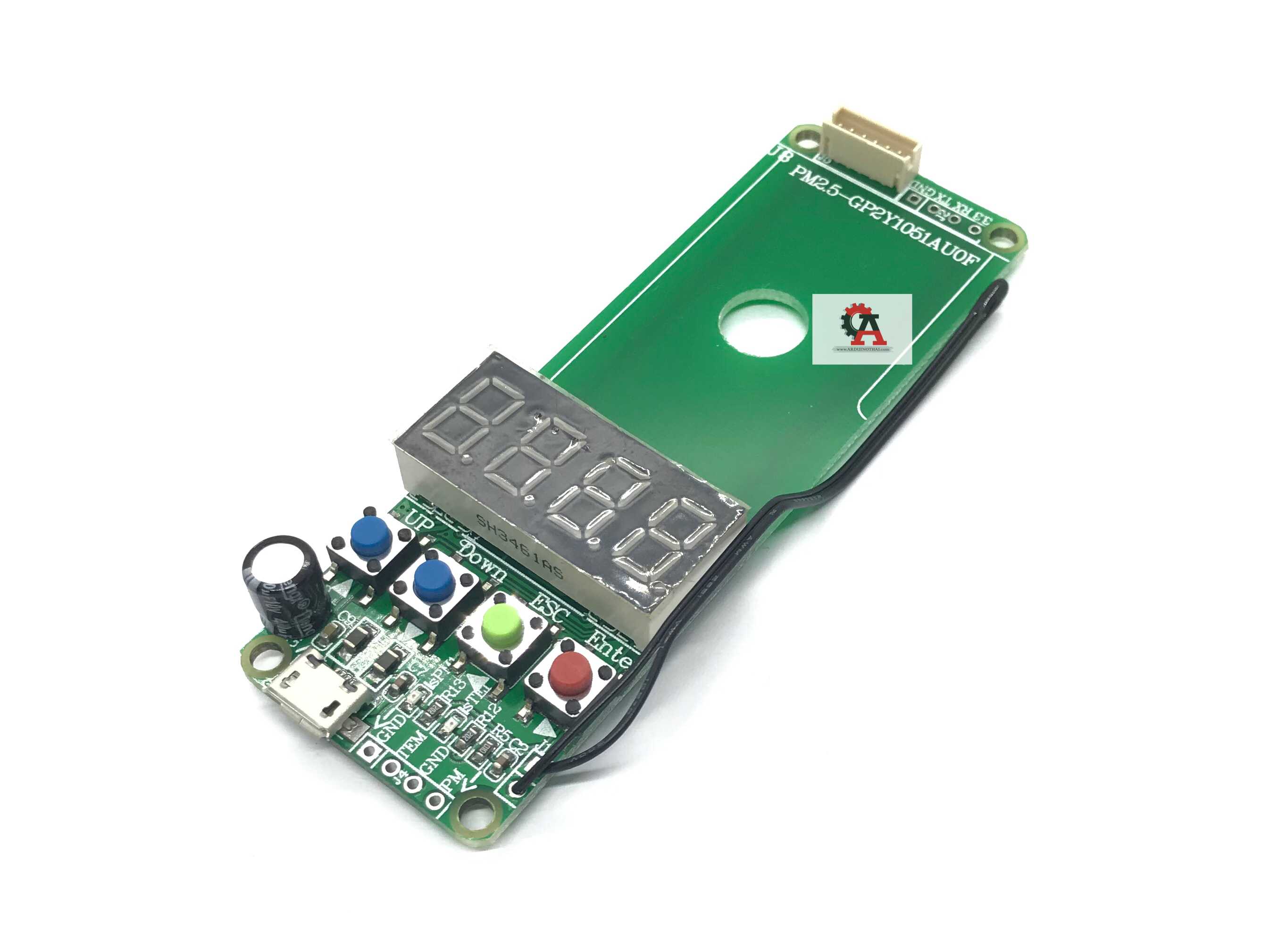 Dust Sensor Module with Temperature and PM2.5 Monitoring Board (GP2Y1051AU0F)