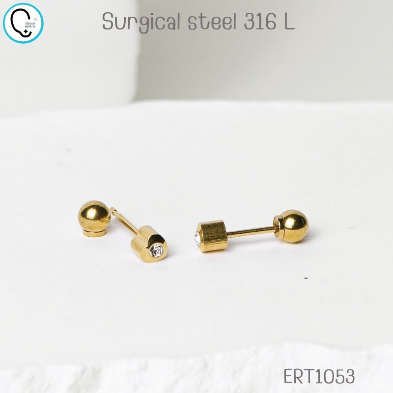 (ส่งฟรี!)“เช็คสินค้าทัก line ก่อนโอนนะคะ” ต่างหูสำหรับผิวแพ้ง่ายแป้นตัน สแตนเลสเกรดการแพทย์ Heart 1.5mm Crystal Clear ปลอดภัย100%_ERT1053