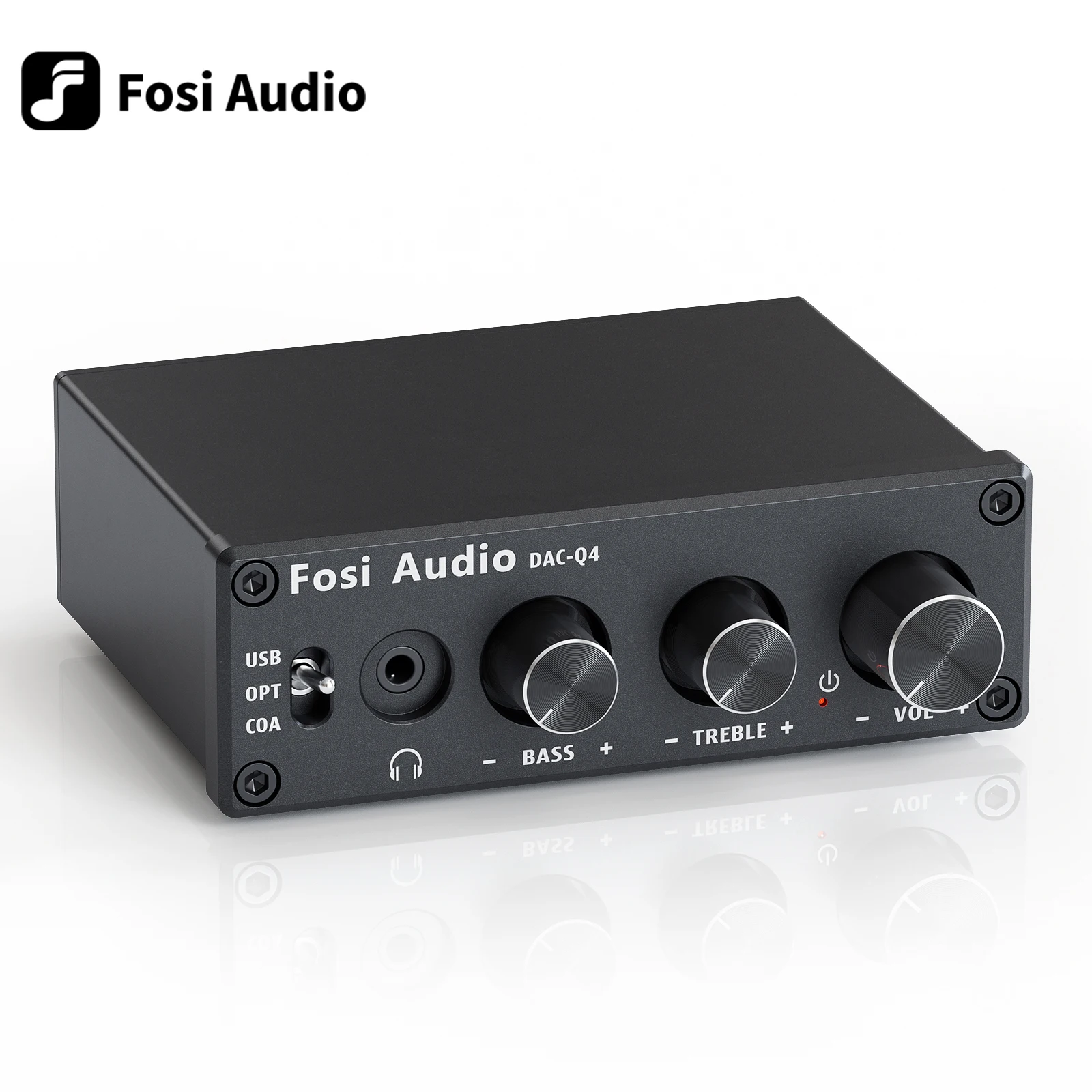 Fosi Audio Q4 Gaming DAC/Amplifier รองรับการถอดรหัส PCM สูงสุด 24bit/192KHz ปรับ Bass Treble ได้ ประกันศูนย์ไทย