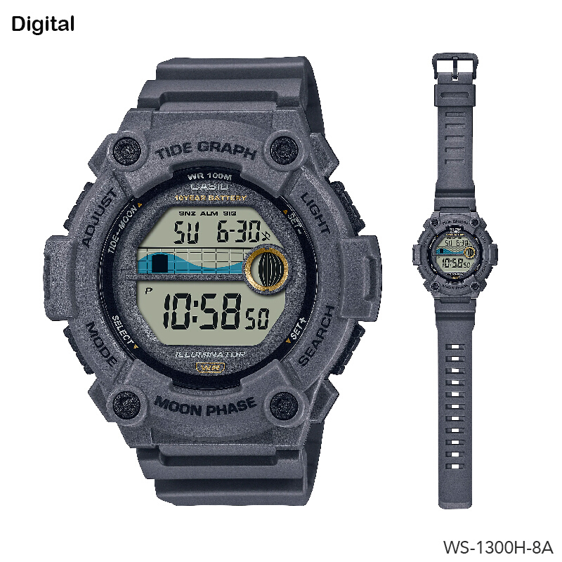 นาฬิกาข้อมือ นาฬิกาผู้ชาย Casio 10 YEAR BATTERY WS-1300H series รุ่น WS-1300H-1A WS-1300H-2A WS-1300H-8A