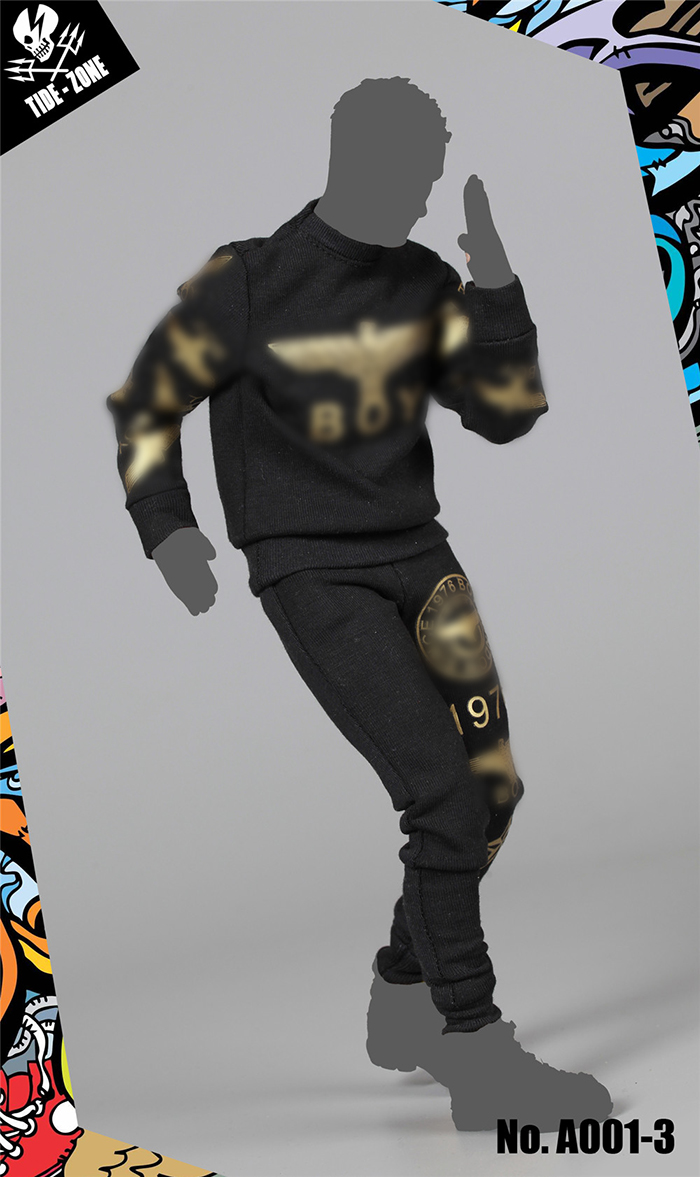 TIDE-ZONE A001-3,4 Street Fashion Black Outfits