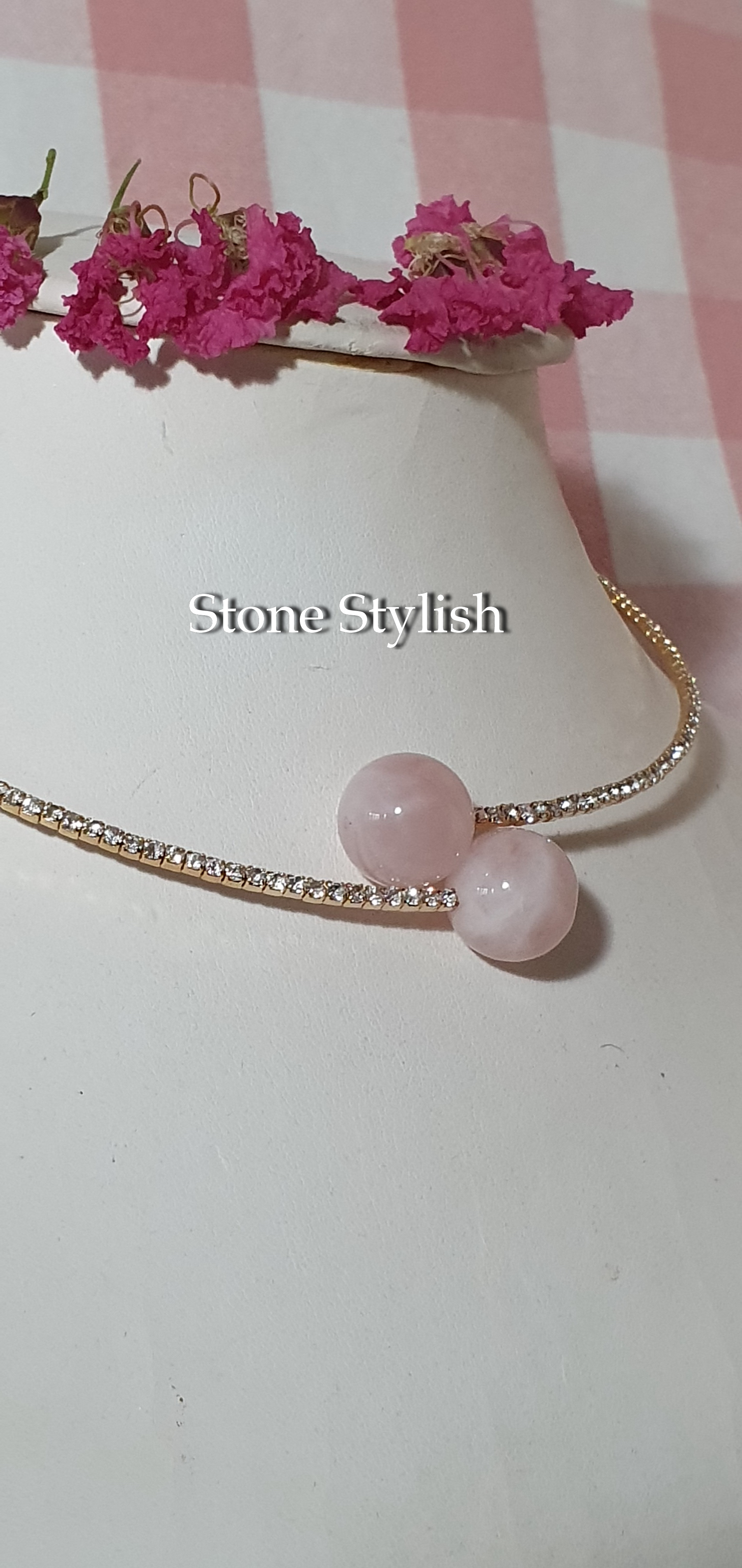 สร้อยคอโรสควอทซ์ #Rose Quartz Necklace