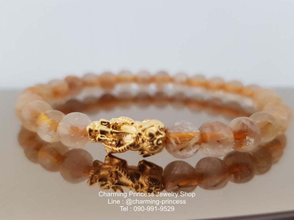 ไหมทอง 6 มม ปี่เซี๊ยะ ทองคำแท้ 99.99%