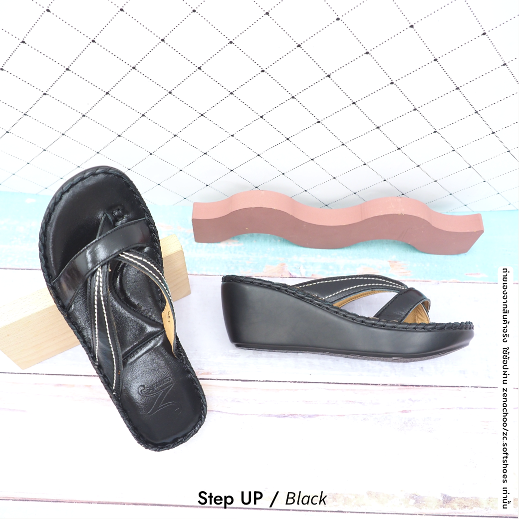 ทรงปกติ:เปลี่ยนไซส์ได้-ไม่รับคืน รุ่นขายดี รองเท้าสุขภาพ zenachoo รุ่น Step up ความสูง 2.5 นิ้ว