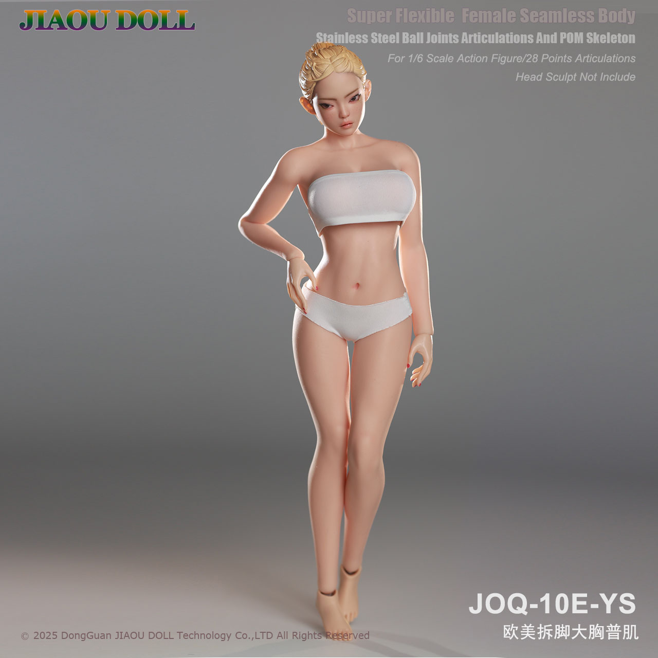 JIAOUDOLL JOQ-10E 1/6 Super Flexible Female Seamless Body Detachable Feet Lager Breasts Without Head