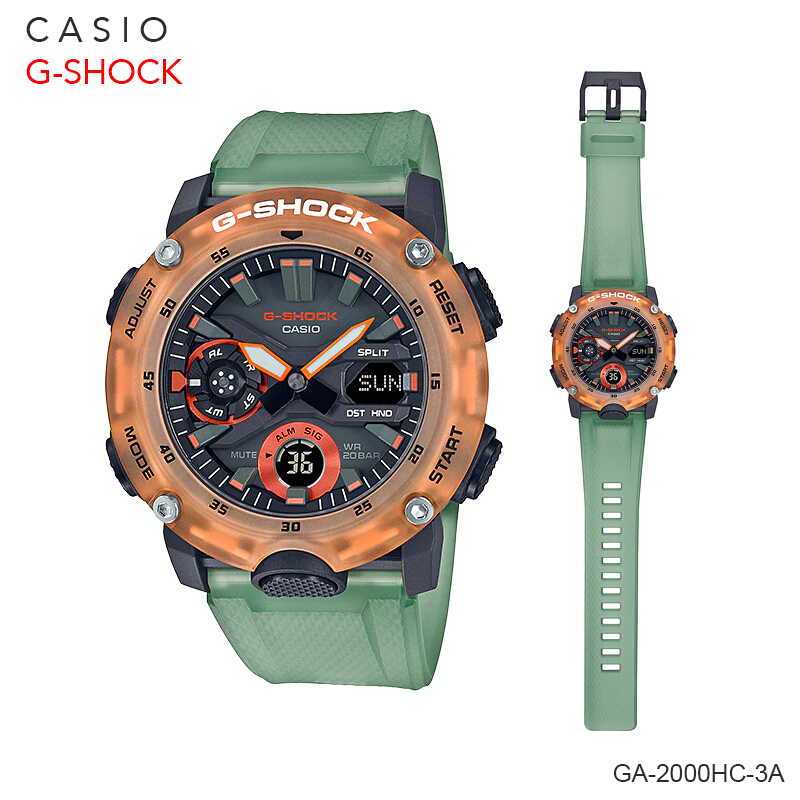 นาฬิกา Casio G-SHOCK Carbon Core Guard นาฬิกาข้อมือผู้ชาย สายเรซิ่น รุ่น GA-2000 GA-2000HC GA-2000HC-3A GA-2000HC-7A