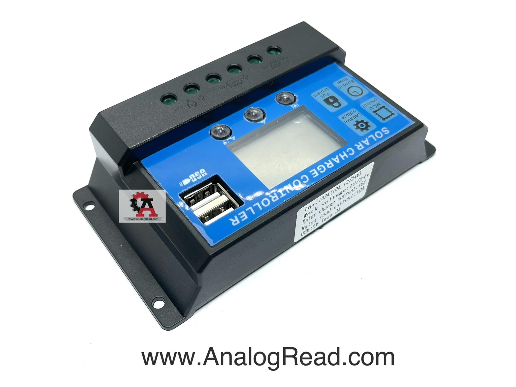 โซล่าชาร์จเจอร์ DC 12V/24V 10A Auto PWM Solar battery charger Solar PV Regulators