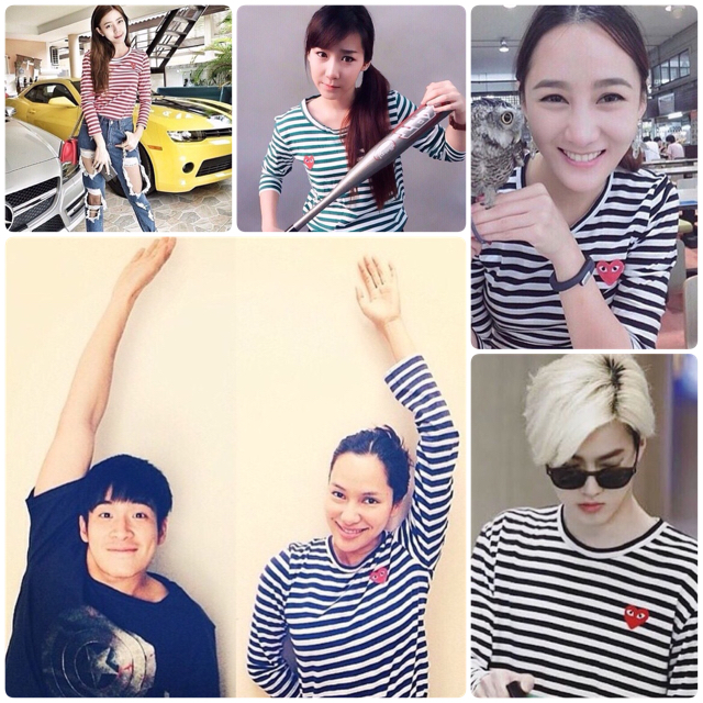 PLAY COMME des GARCONS Stripe Longsleeves T-Shirt เสื้อยืดแขนยาวลายขวางแบรนด์ดัง PLAY COMME des GARCONS เนื้อผ้ายืดนุ่มมืองานTop MIRROR งานเย็บเนี้ยบ คัตติ้งทุกจุดเป๊ะ