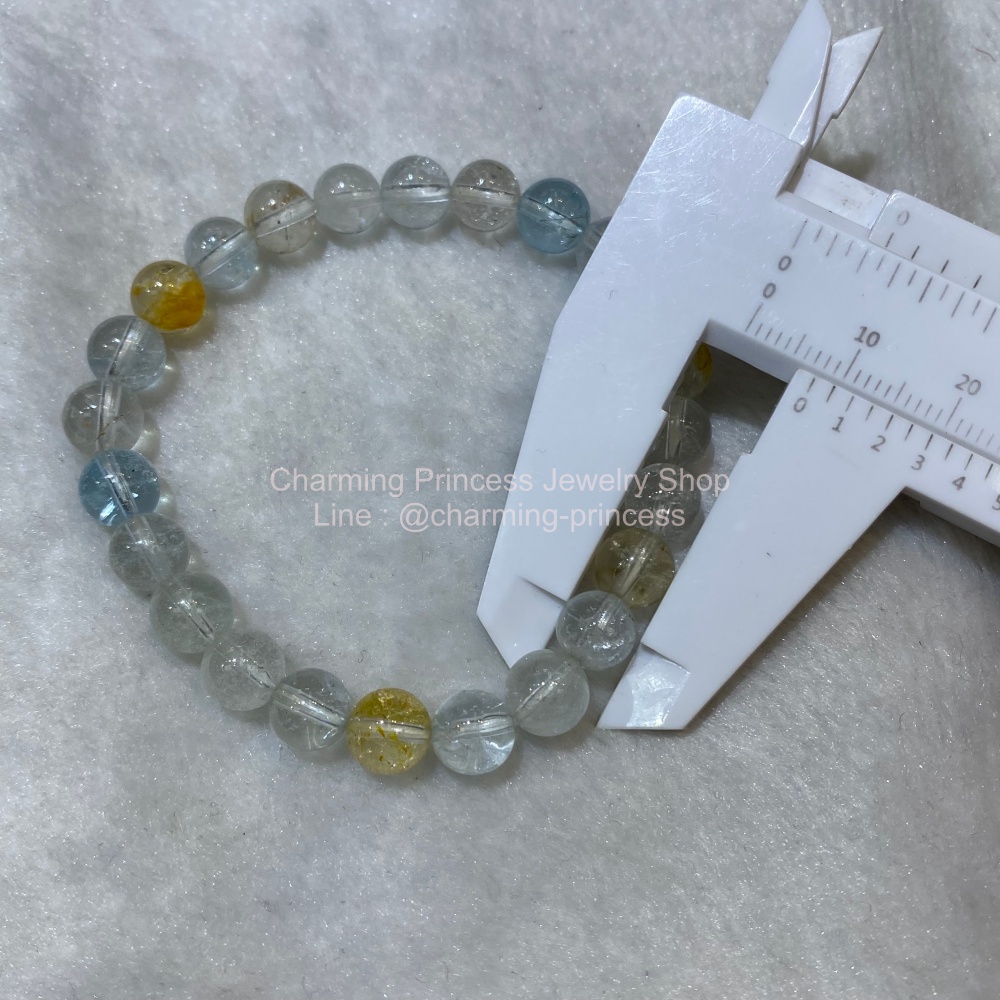 Color of Blue Topaz โทพาสหลากสี 8 มม เป็นสัญสักษณ์ของความมีอำนาจ และเฉลียวฉลาด