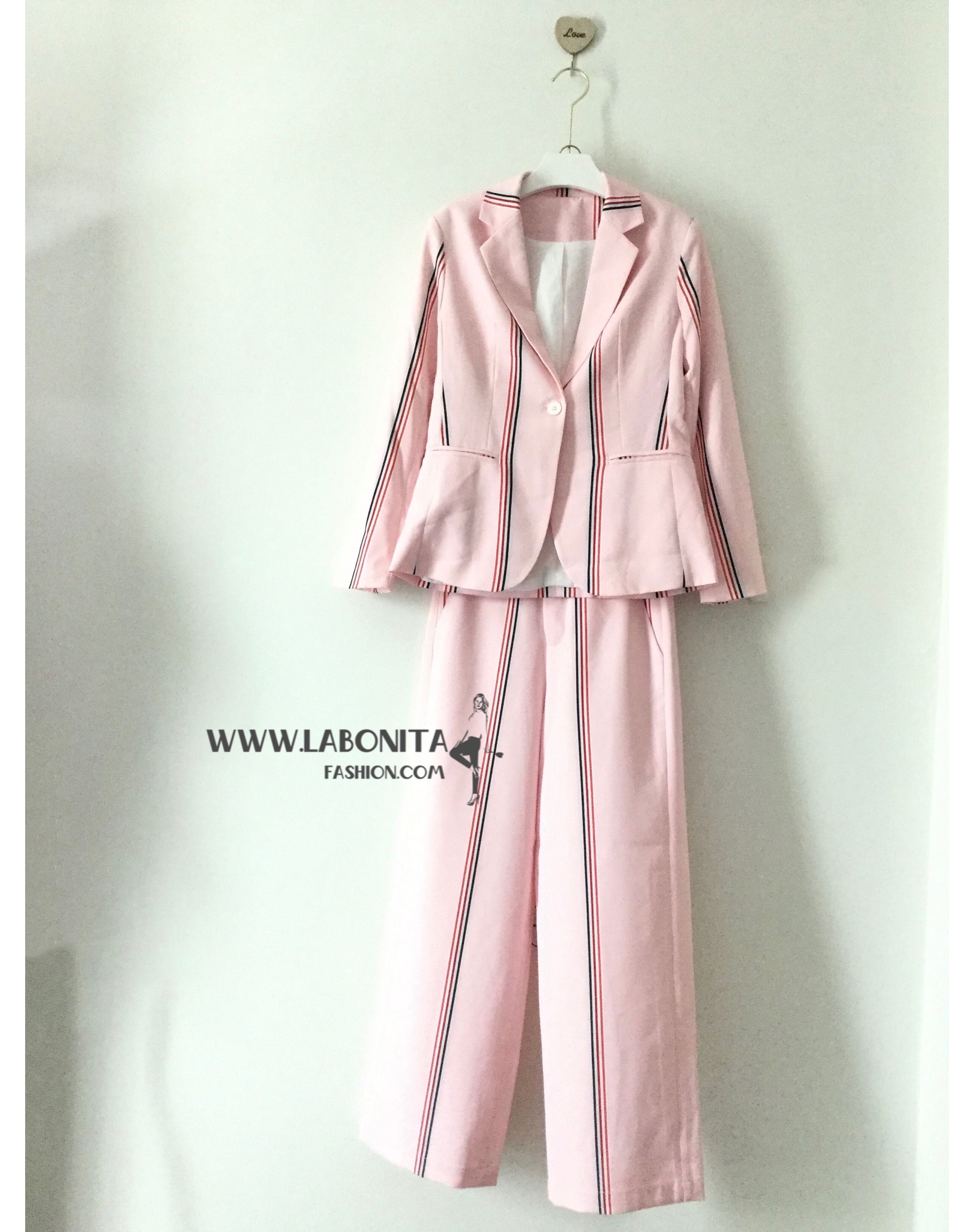 ชุดสูทผู้หญิง ชุดสูทเสื้อกางเกงขายาว สีชมพูงานสวยมากกก