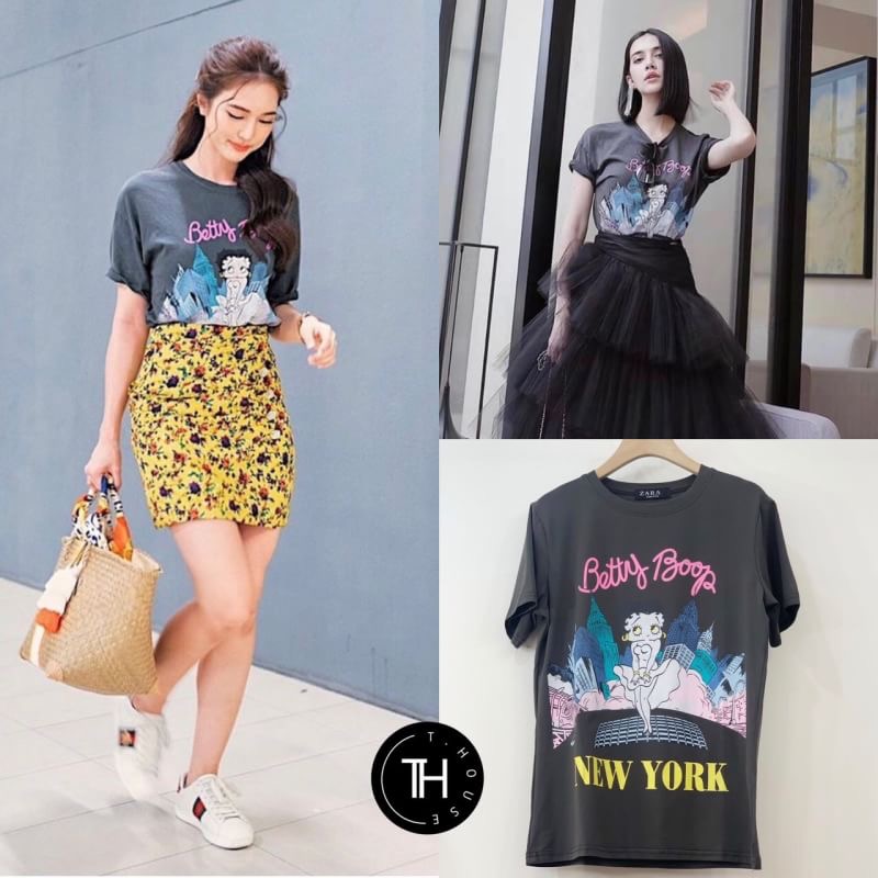 เสื้อยืด Betty Boop เสื้อยืดแฟชั่นดารา