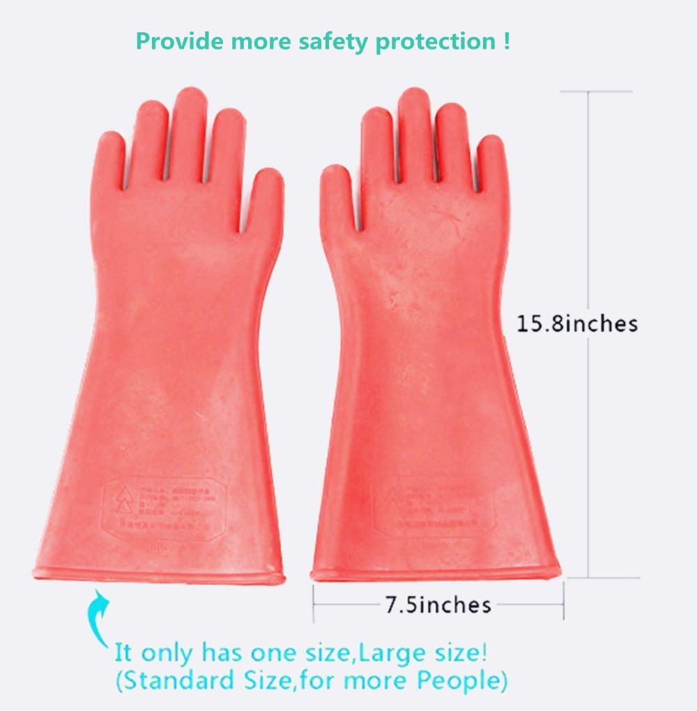 OT28 ถุงมือกันไฟดูด กันน้ำ กันไฟฟ้าแรงสูง 12 KV อุปกรณ์ช่วยช่างไฟให้ปลอดภัย