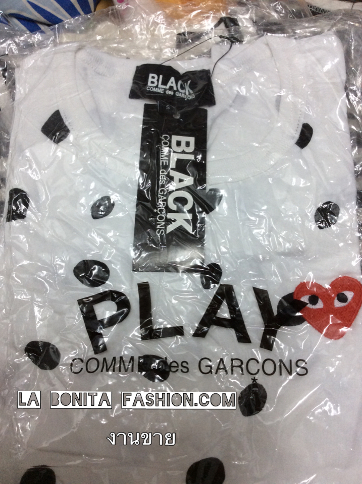 PLAY Comme des'garcons เสื้อแขนยาวสกรีนลายจุดใหม่ อีกหนึ่งแบรนด์ ที่มากี่รอบก็ขายดี๊ดี
