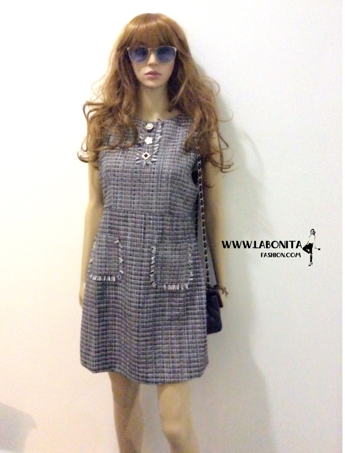 เดรสผ้าทวีตเดรสทรงเอใส่ทำงานใส่ลำลองสวยงานPremium Quality