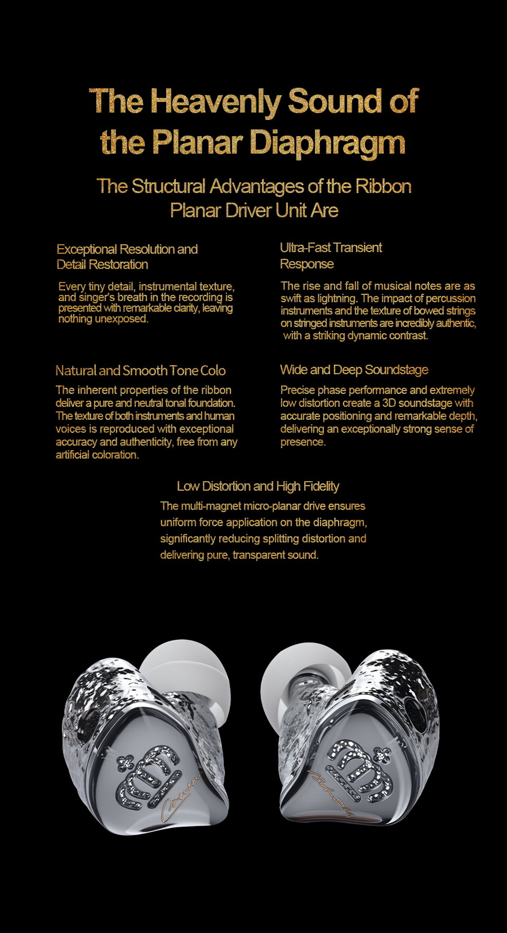 Ear Acoustic Audio VSA-PM Crown หูฟัง IEMs ไดรเวอร์ Planar แบบสามช่องแม่เหล็ก ไดอะแฟรมอะลูมิเนียม ประกันศูนย์ไทย