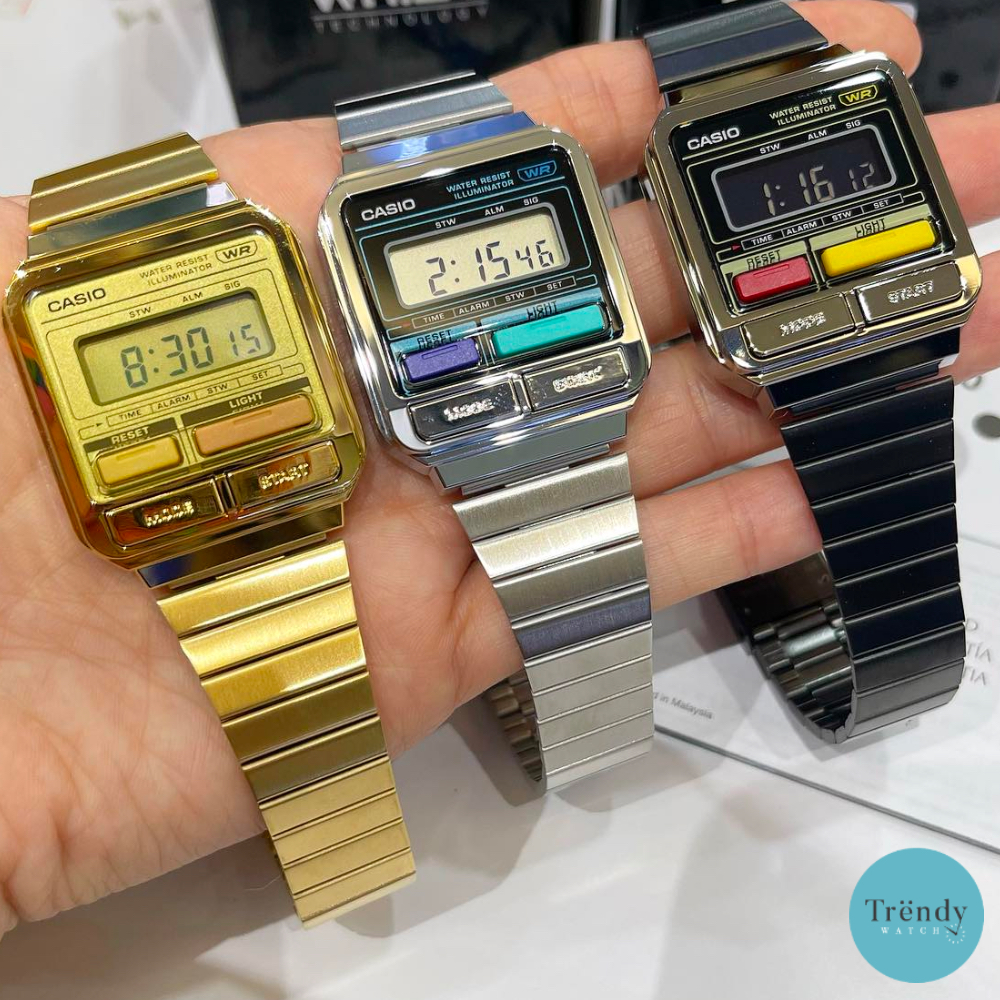 Casio Standard vintage นาฬิกาข้อมือ Unisex สายสแตนเลส รุ่น A120, A120WE,A120WEG,A120WEGG A120WEST-1 (limited)