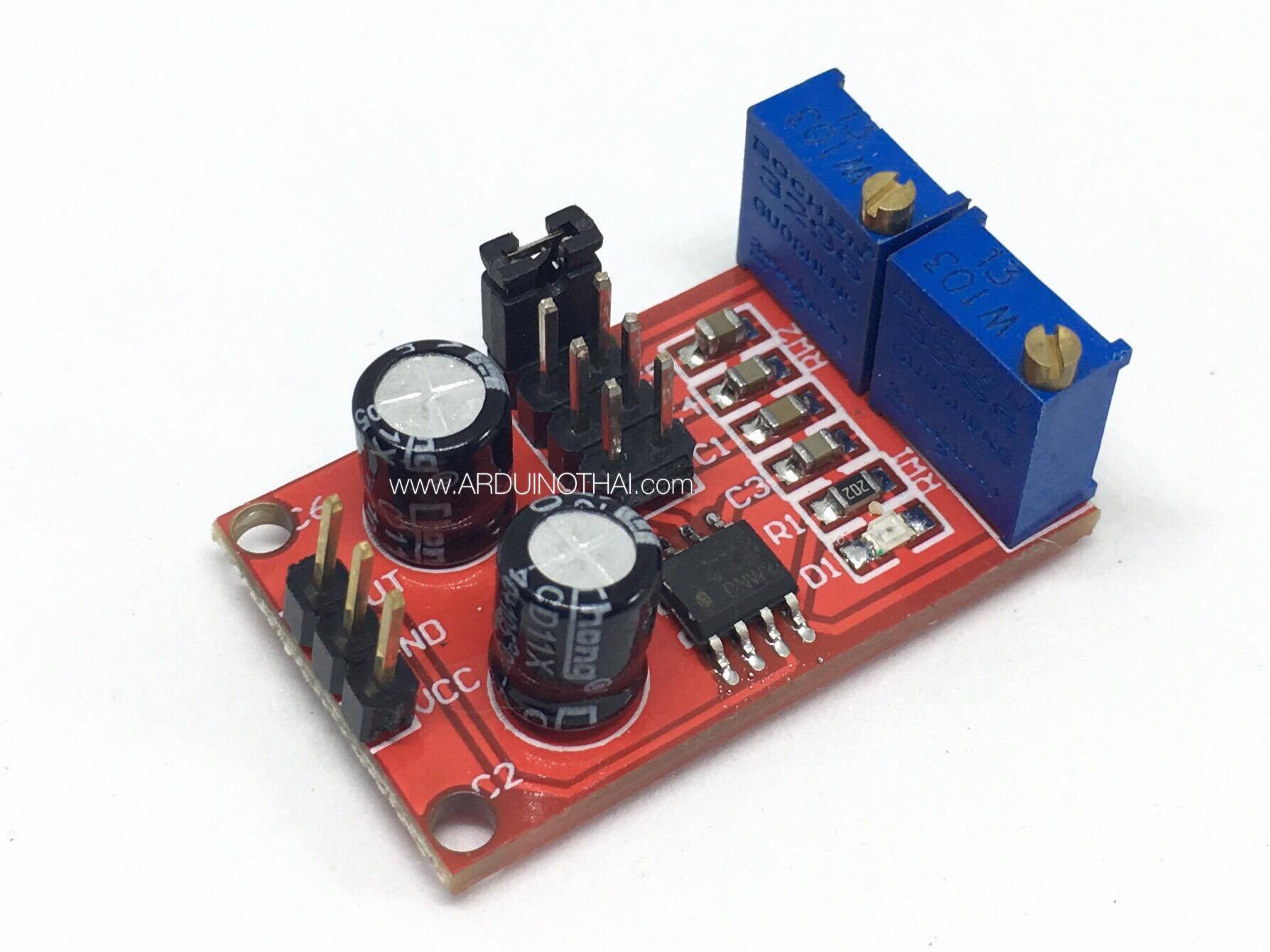 NE555 pulse frequency duty cycle adjustable module