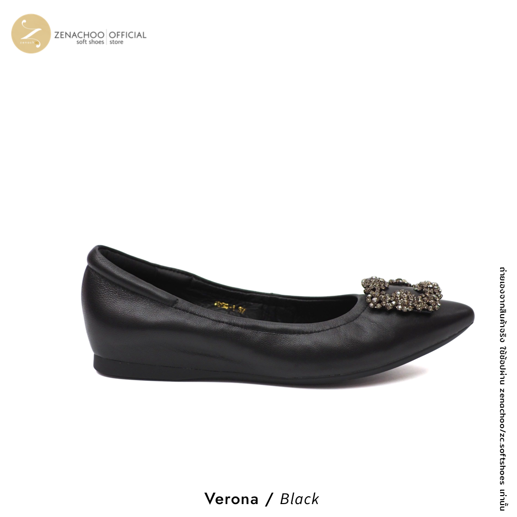 ทรงปกติ เปลี่ยนไซส์ได้ ไม่รับคืน Zenachoo รุ่น Verona เสริมด้านในสูง 1 นิ้ว หัวแหลม หนังแกะแท้