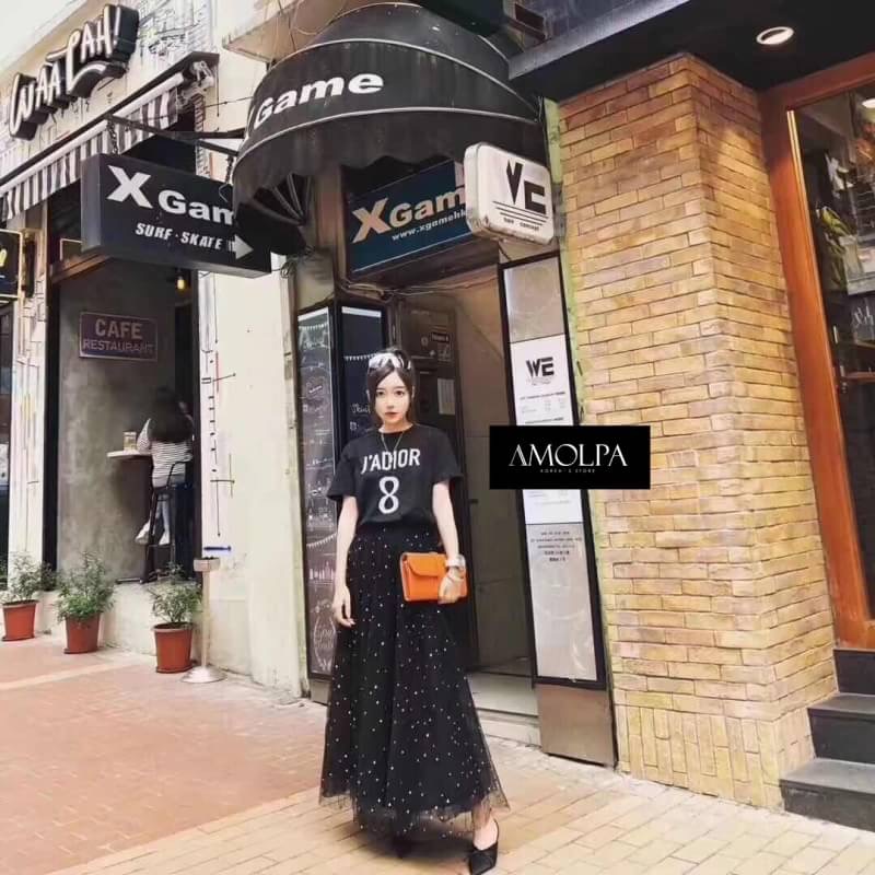 ชุดเซ็ทเสื้อยืดDior กระโปรงยาว