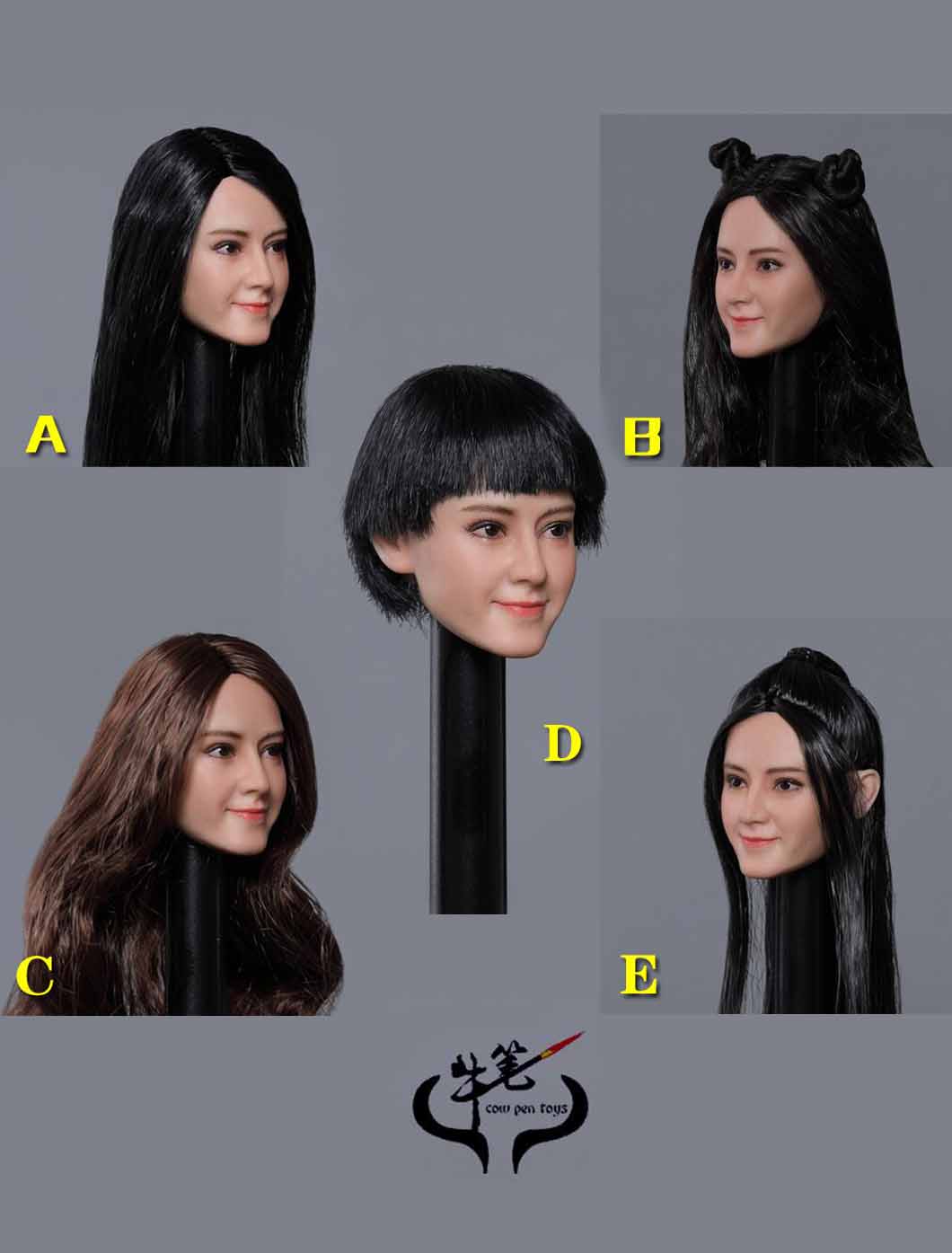 Cow Pow Toys CPT01A, B, C, E Female Headsculpt
