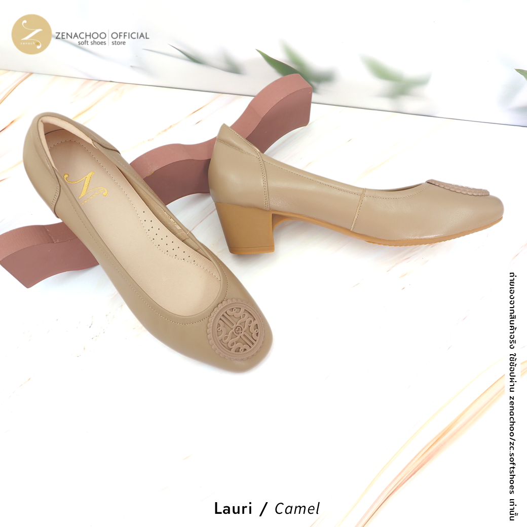 ทรงปกติ เปลี่ยนไซส์ได้-ไม่รับคืน Zenachoo รุ่น Lauri สูง 2นิ้ว หนังแกะ พื้นนิ่ม นวัตกรรมแม่เหล็กจากญี่ปุ่น ใส่สบาย