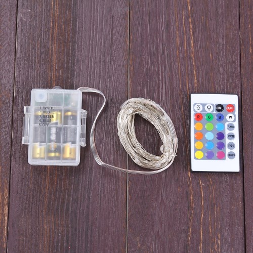 ไฟเส้น Led 5 เมตร ใส่ถ่านAA มีไฟกระพริบปรับได้ 16 แบบ