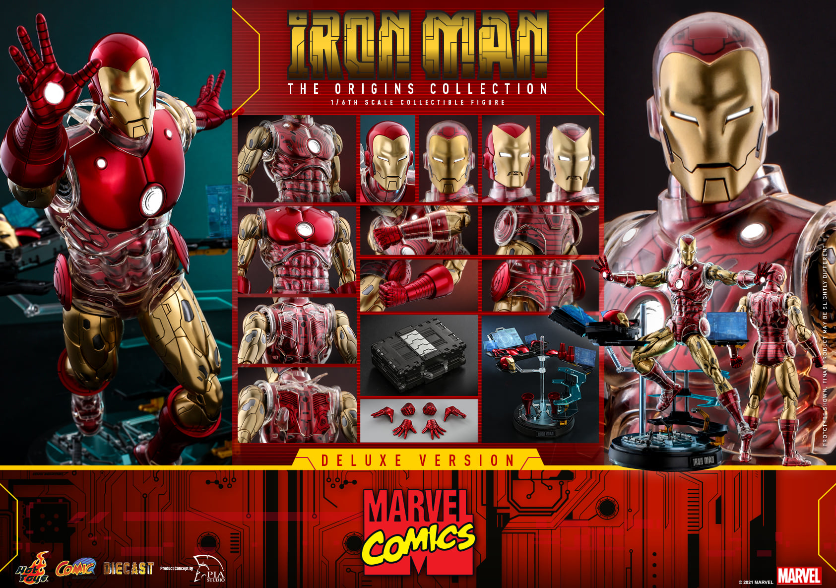 Hot Toys CMS08D38 1/6 Marvel Comics - Iron Man (Deluxe Version) [The Origins Collection]