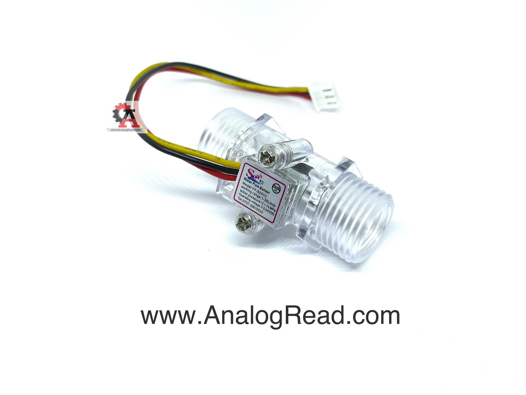 Water Flow Sensor YF-S201C(สีใส)