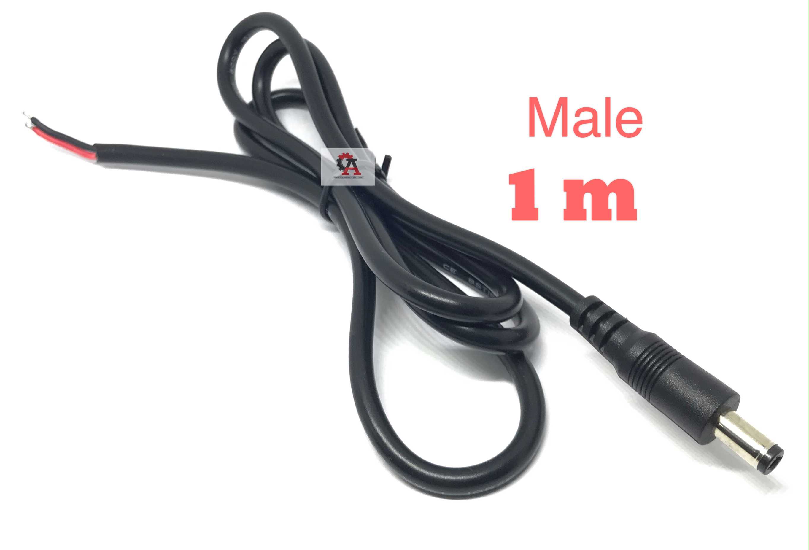 Male connector Jack 5.5x2.5mm สายยาว 1m 18AWG