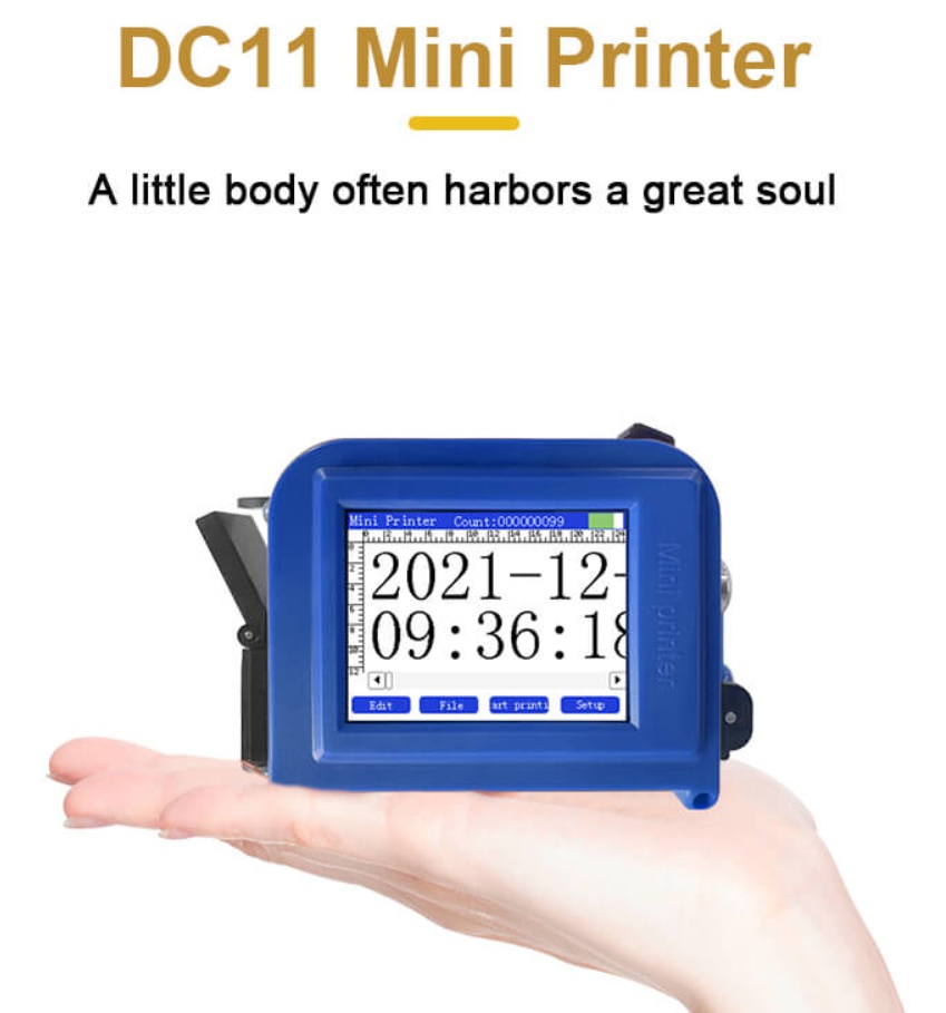 เครื่องพิมพ์วันที่ผลิต วันหมดอายุ แบบมือถือ(Mini Printer) ชนิดตลับหมึก ขนาดหัวพิมพ์ 12.7มม.