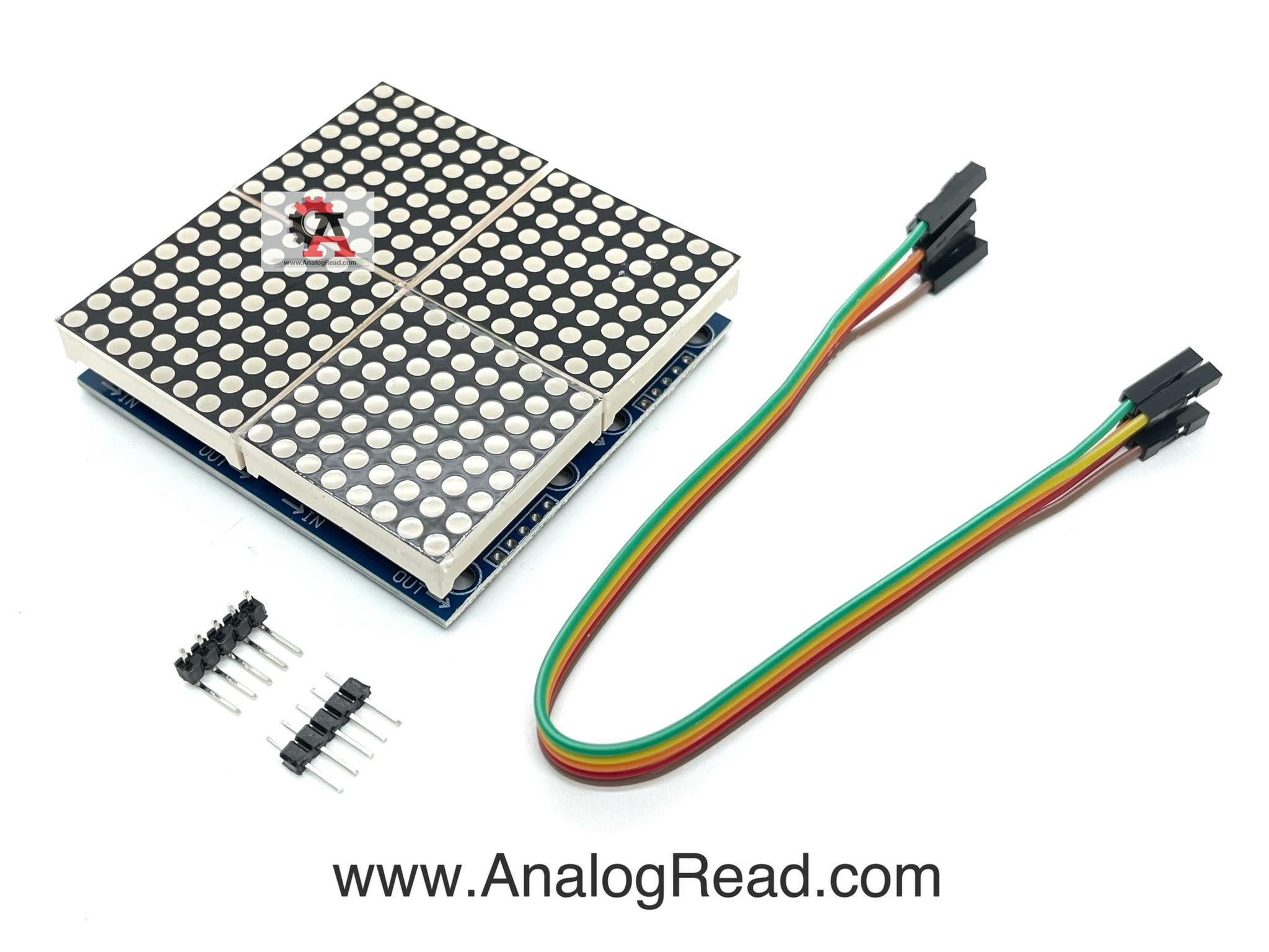 MAX7219 dot matrix module 8x8 4 ชุด 16x16 dot สีแดง